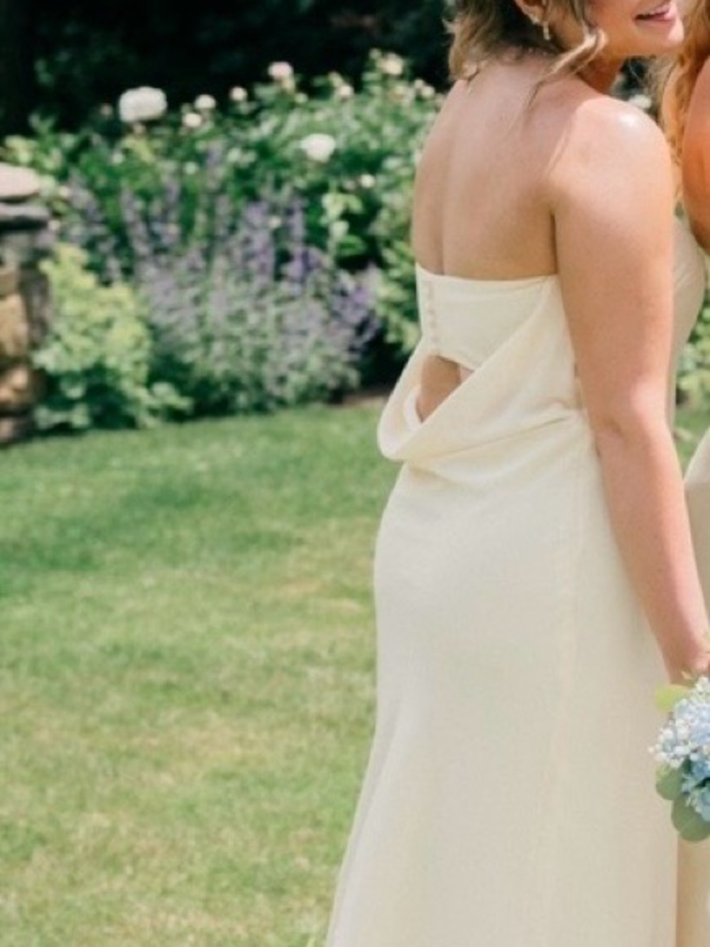 Revelry Leo Chiffon Dress Strapless pale yellow Evening Gown - Picture 3 of 6